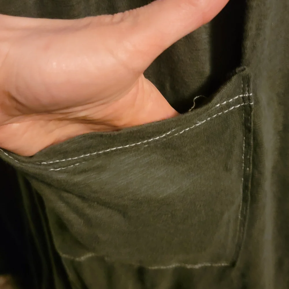NATURAL LIFE Olive Green V‑Neck Relaxed Jumpsuit - Picture 4 of 10